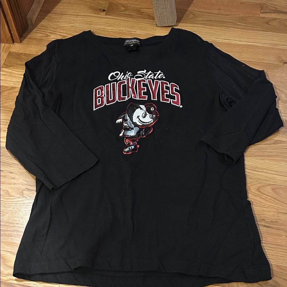 Ohio State Buckeyes Black 3/4 Sleeve Shirt